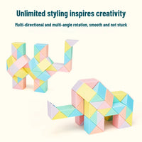 MEACAOFG Magic Snake Ruler Puzzle 24 36 48 60 72 Segments Stress Reliever Toys Twist Folding Educational Toy Kids Child Fidget Toys Cube