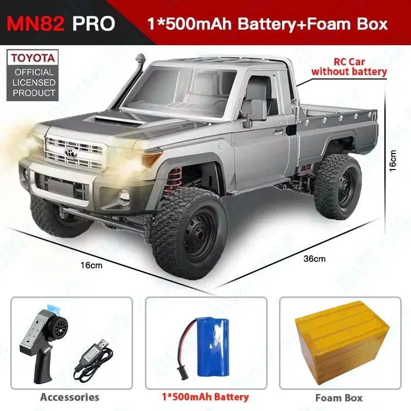 ZWN 1:12 RC Car MN82 PRO 4WD Off-Road Truck with Headlights - BIG FRENCHIES