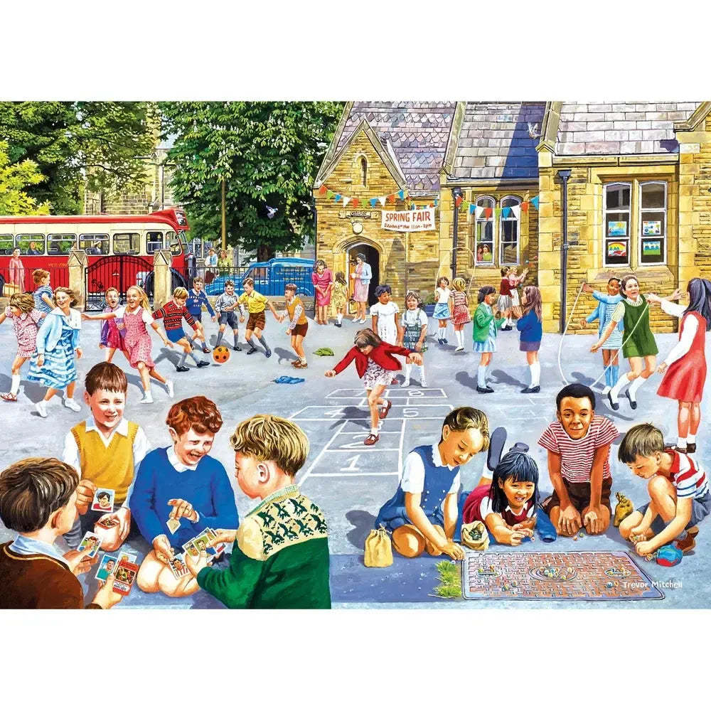School Days Set of 4 500 Piece Jigsaw Puzzles Gibsons