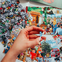 School Days Set of 4 500 Piece Jigsaw Puzzles Gibsons