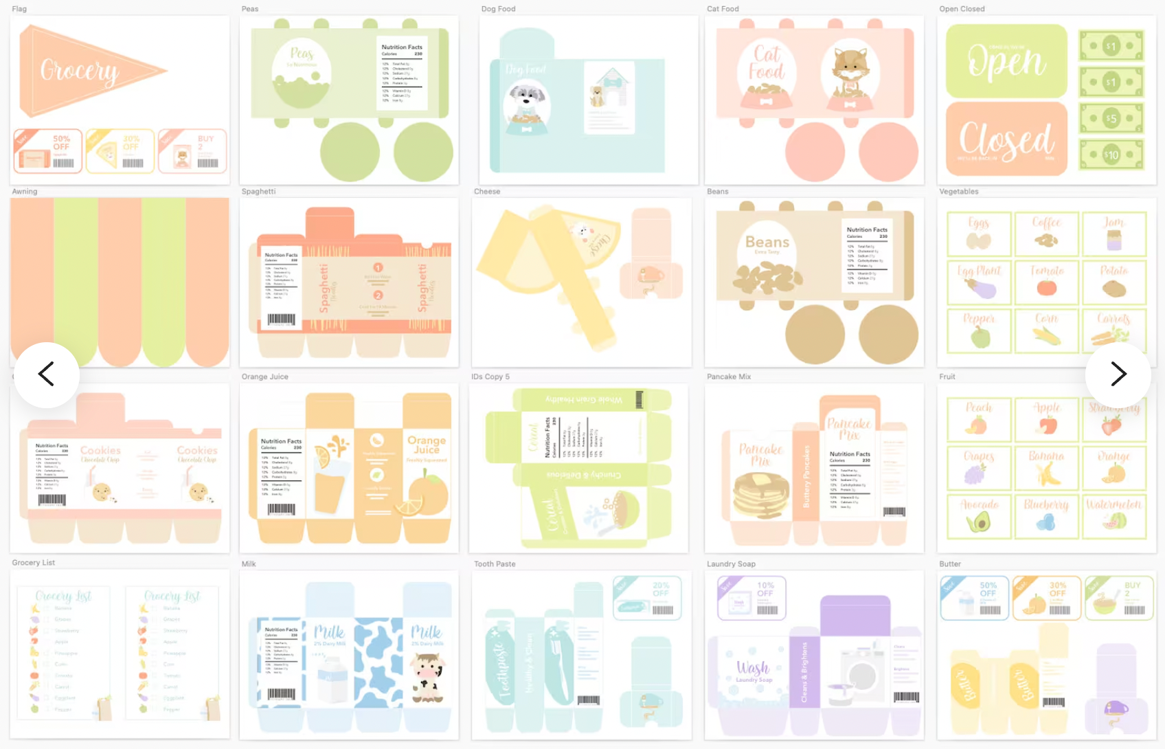 Grocery Store Play Food Printable Dramatic Play