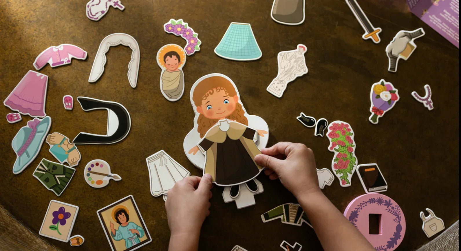 My Saint Thérèse, A magnetic wooden dress-up doll set - BIG FRENCHIES