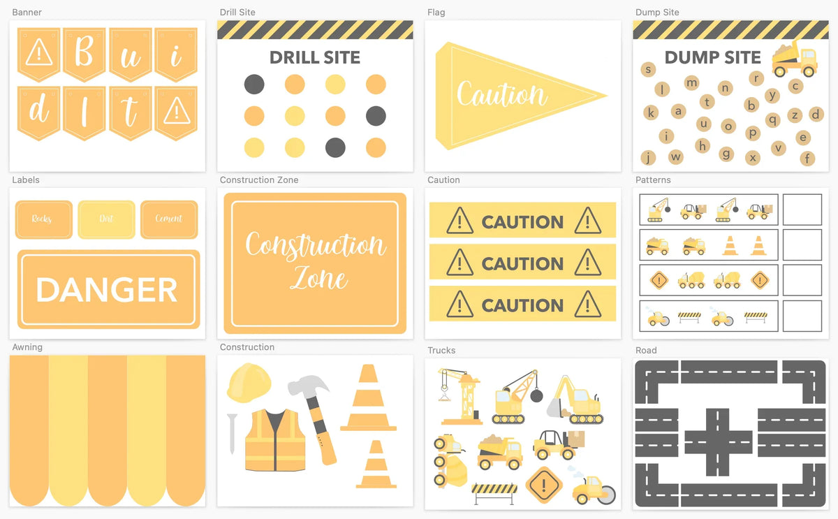 Construction Printable Dramatic Play Kit - BIG FRENCHIES