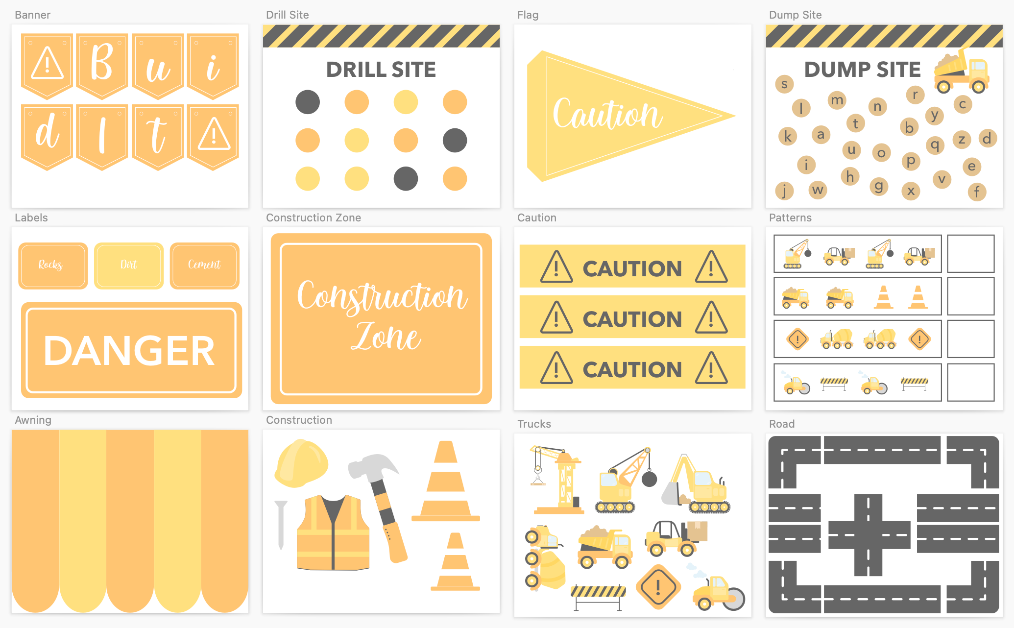 Construction Printable Dramatic Play Kit