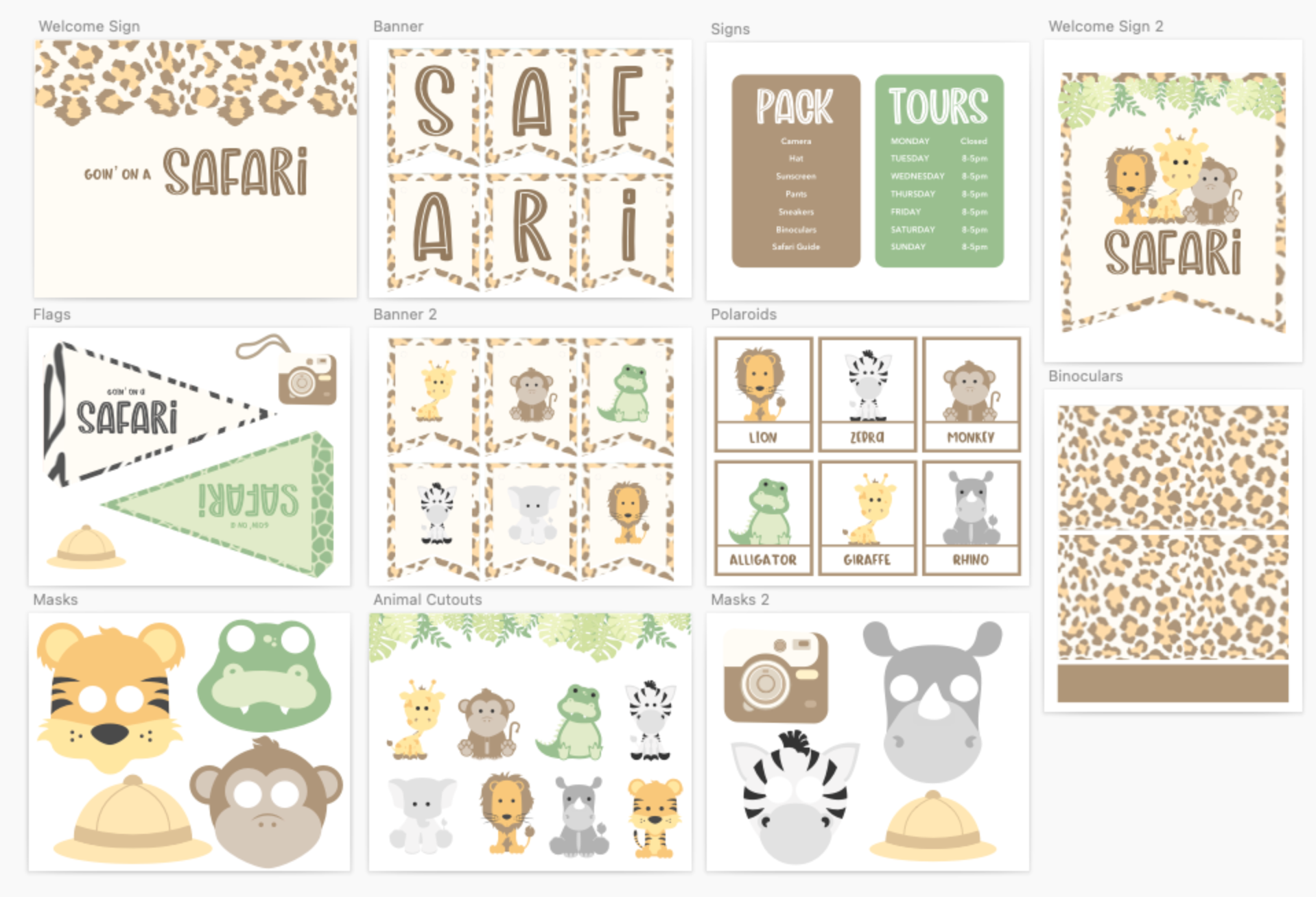 Safari Adventure Dramatic Play Kit