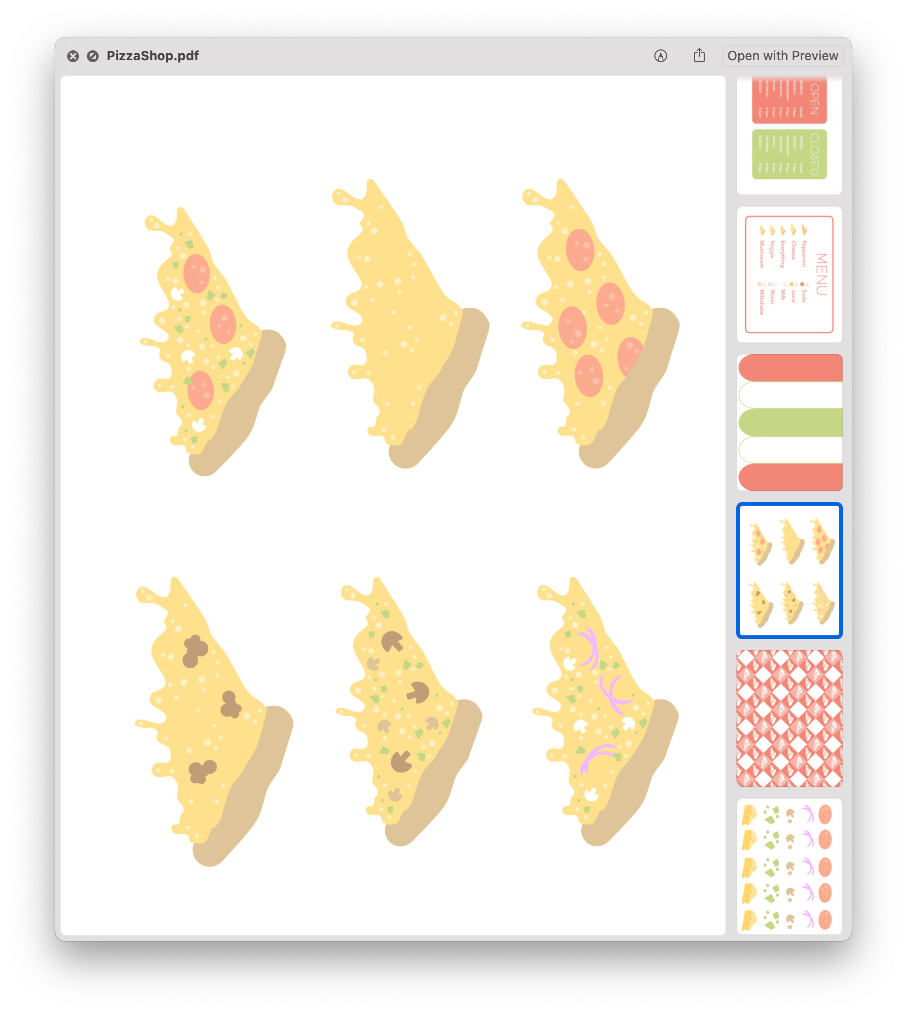 Pizza Shop Printable Dramatic Play Kit