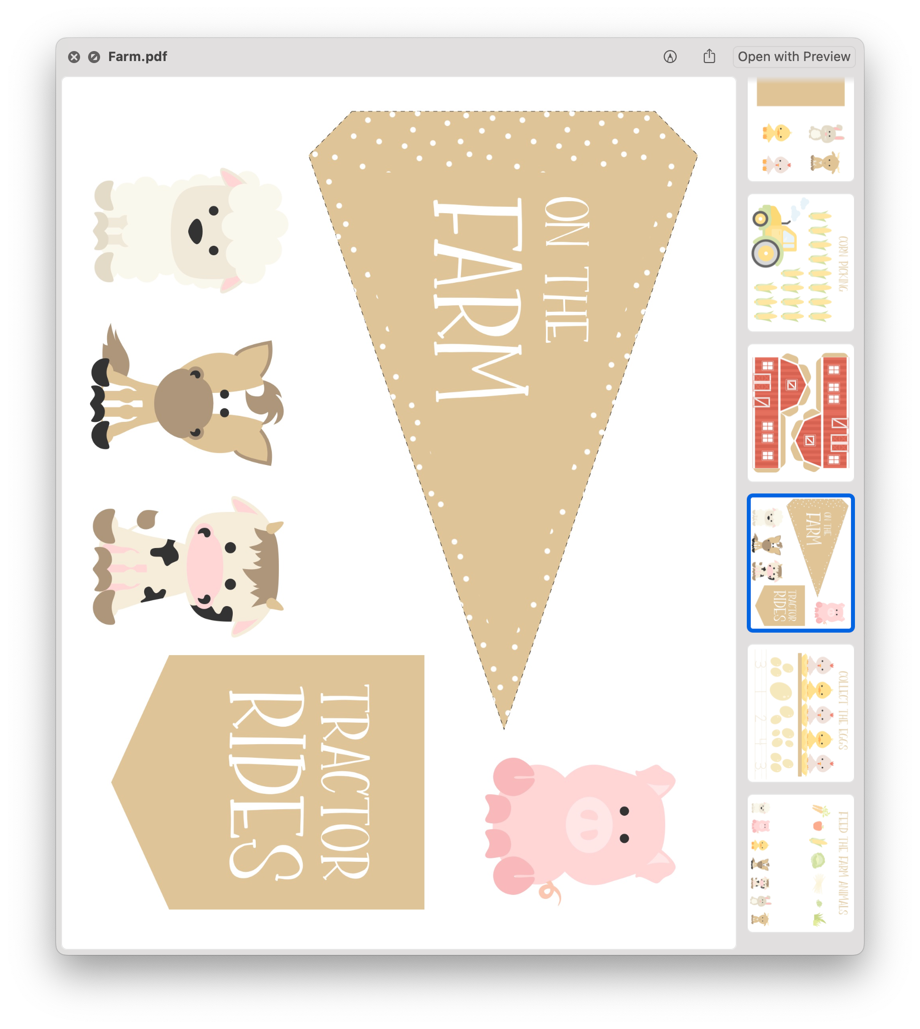 Farm Animal Printable Dramatic Play Kit