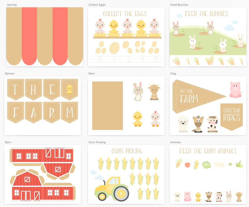 Farm Animal Printable Dramatic Play Kit - BIG FRENCHIES