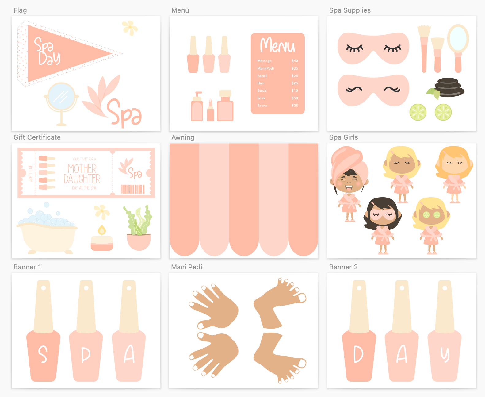 Spa Day Printable Dramatic Play