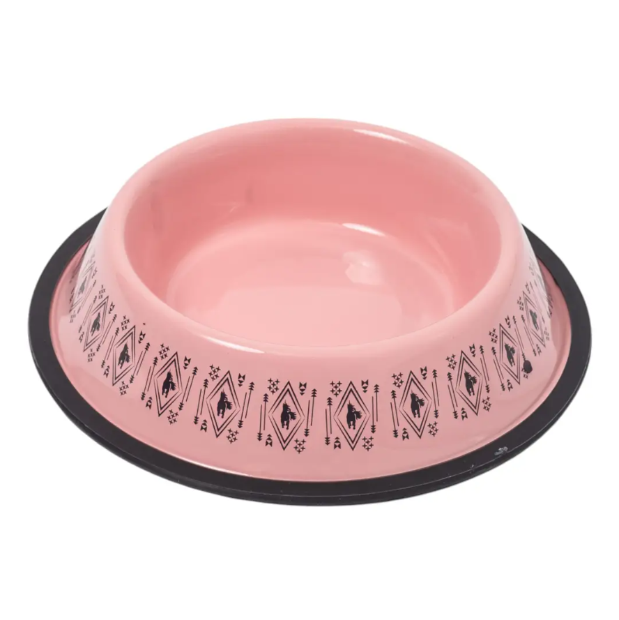Non-Skid Boho Stainless Steel Dog Bowl – with Whimsical Unicorn Design, Silicone Base for Medium Dogs – 24oz - BIG FRENCHIES