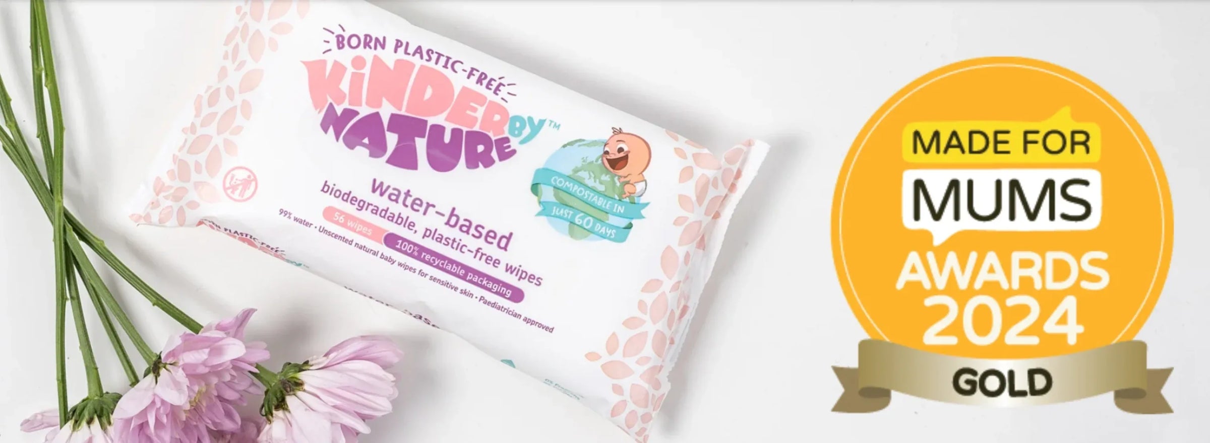 Kinder by Nature 100% Biodegradable Water-Based Baby Wipes - 672 Count (12 packs of 56 wipes) - BIG FRENCHIES