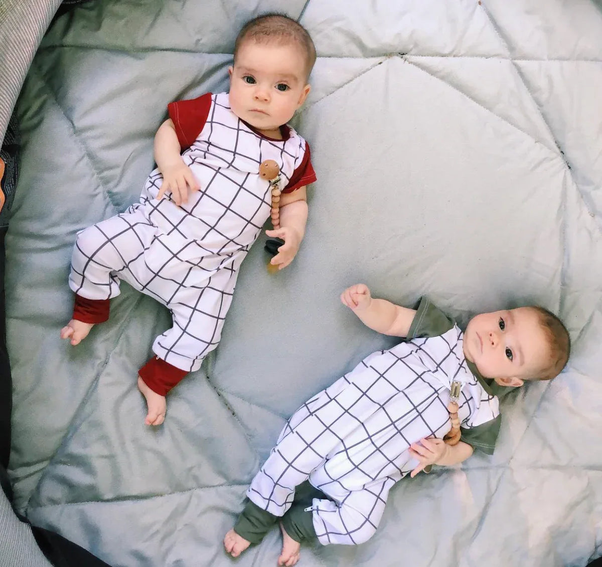 White Squares Zip Romper - BIG FRENCHIES