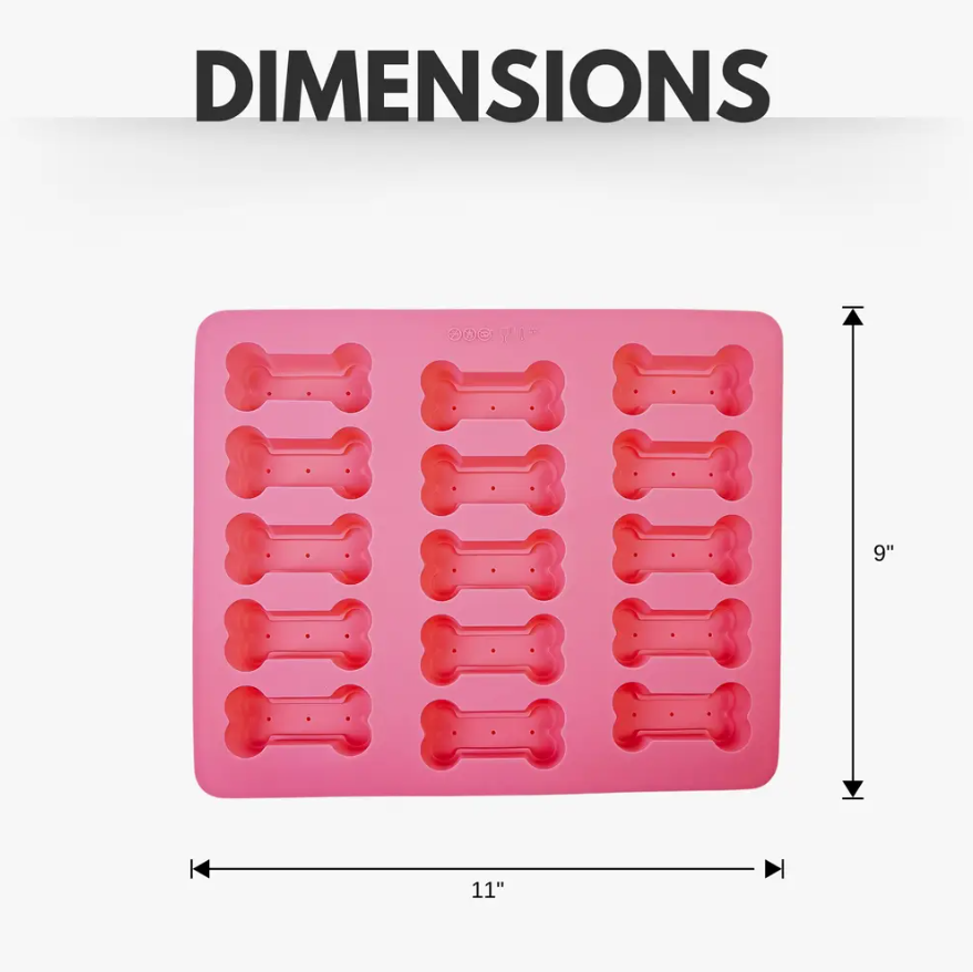 3-in-1 Dog Bone Silicone Treat Baking Tray for Healthy, Homemade Dog Treats and More - BIG FRENCHIES