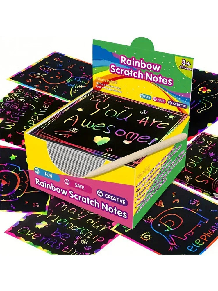 Rainbow Reveal Craft Kit for Kids | Wooden Stylus Scratch Art Set - BIG FRENCHIES