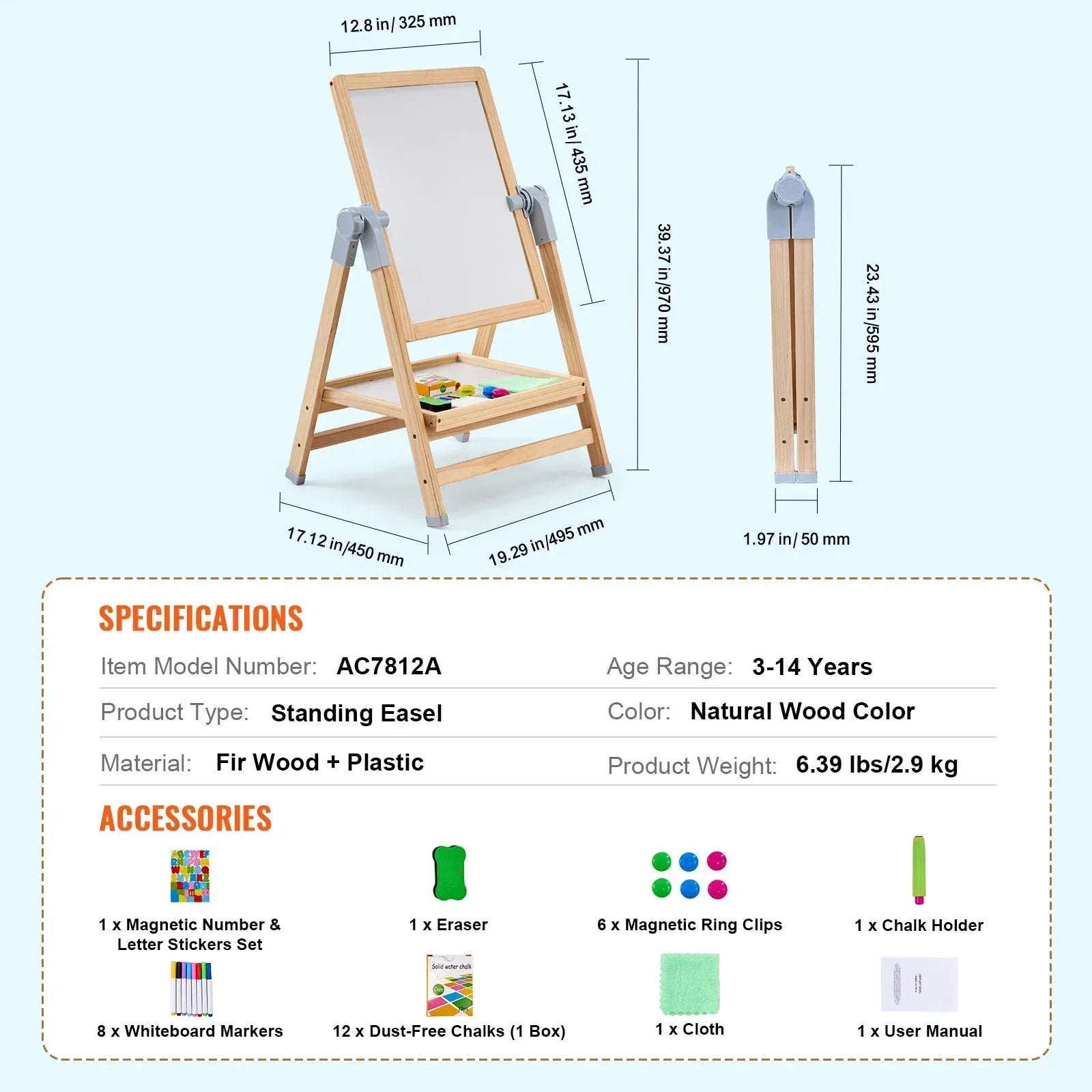 Magnetic Drawing Board Easel – Educational Art Toy for Kids - BIG FRENCHIES