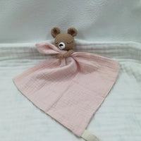 Baby Bib with Sleeping Animals Rattle