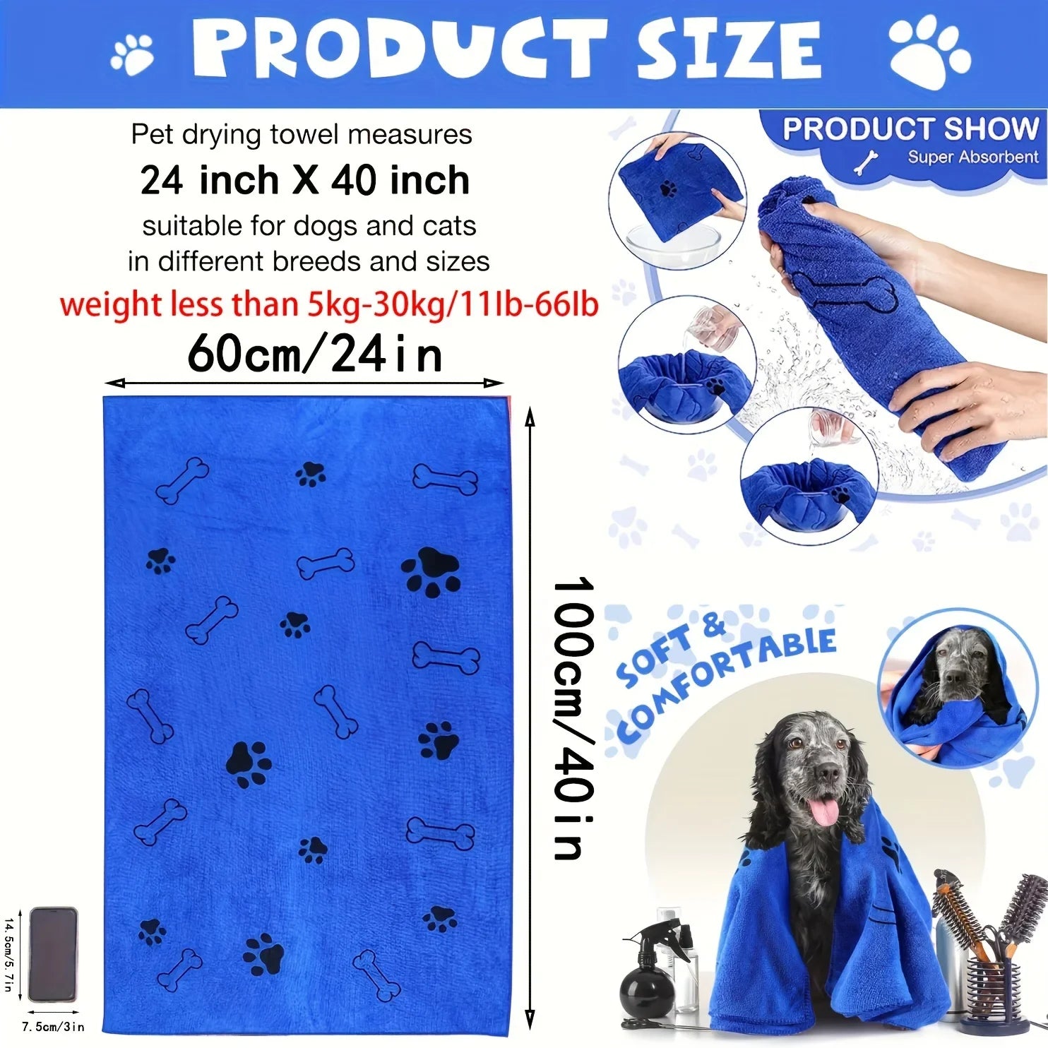 Quick-Drying Microfiber Dog Towel – Super Absorbent - BIG FRENCHIES