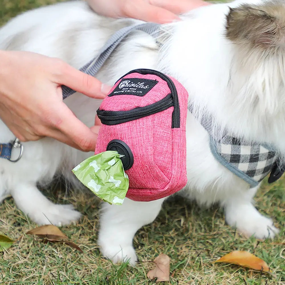 Portable Dog Treat Pouch – Training & Travel Bag with Poop Dispenser - BIG FRENCHIES