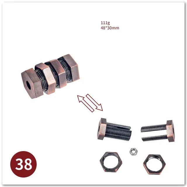 MEACAOFG Classic IQ Metal Brain Teaser 3D Alloy Box Kong Ming Lock Puzzles Magic Baffling Puzzle Game Toys for Children Adults Funny Gift - BIG FRENCHIES