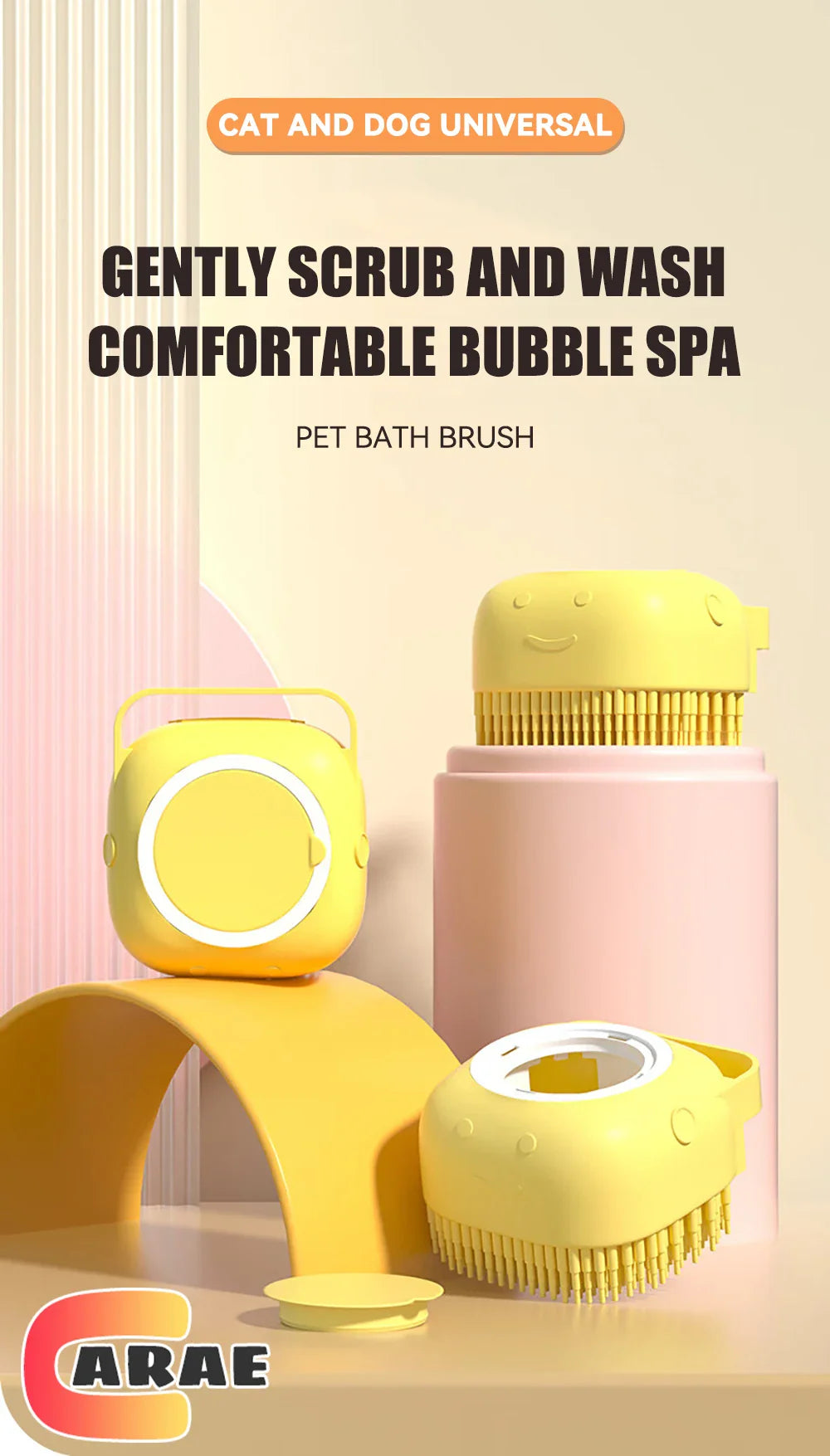 Pet Bathing Brush with Shampoo Dispenser - BIG FRENCHIES