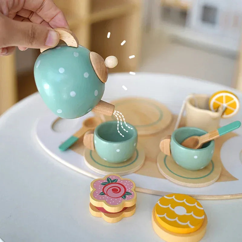 Wooden Afternoon Tea Set Toy | Kitchen Accessories Play for Kids - BIG FRENCHIES