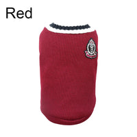 Small Dog Winter Sweater - V-Neck College Style Knitwear - BIG FRENCHIES