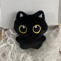 10cm Cute Black Cat Plush Toy – Small Stuffed Doll Pendant Gift