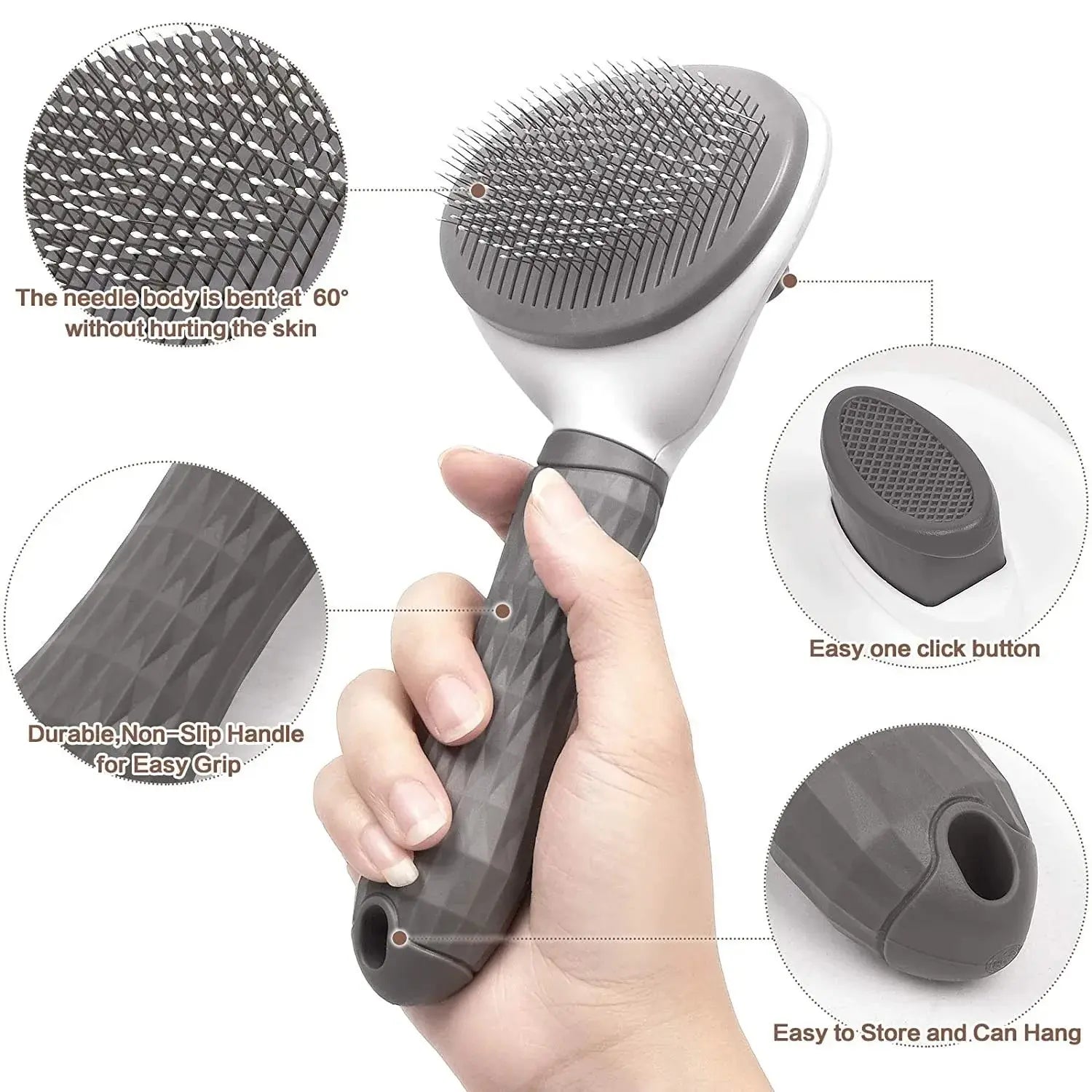 Self-Cleaning Pet Hair Removal Brush for Grooming - BIG FRENCHIES