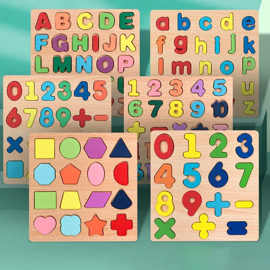 Wooden Alphabet & Number Puzzle | Montessori Learning Toy for Kids - BIG FRENCHIES