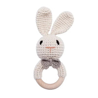 Baby Crochet Rattle Wooden Teether Toy BPA Free