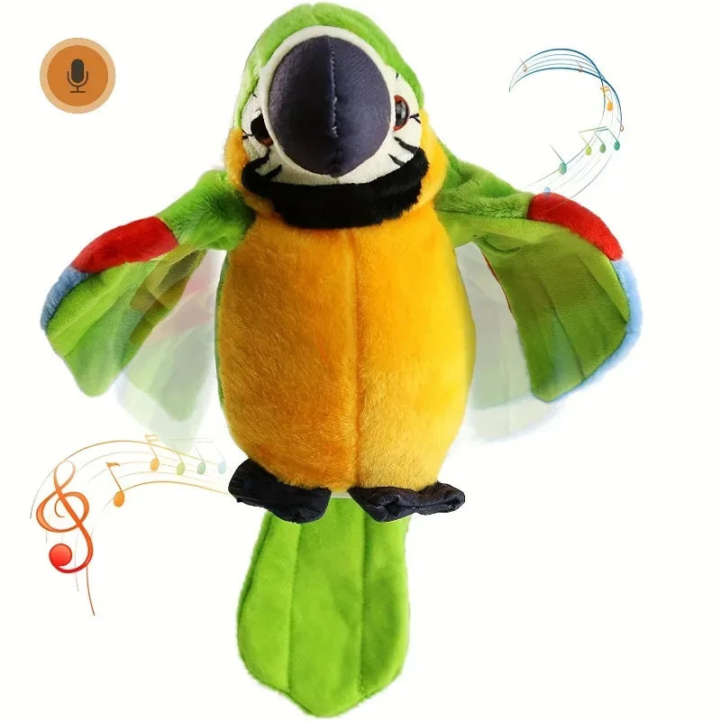 Talking Macaw Parrot Plush Toy – Repeat & Speak Animated Bird - BIG FRENCHIES