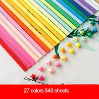 Lucky Star Origami Paper Strips Set – 540 Sheets, 27 Colors - BIG FRENCHIES