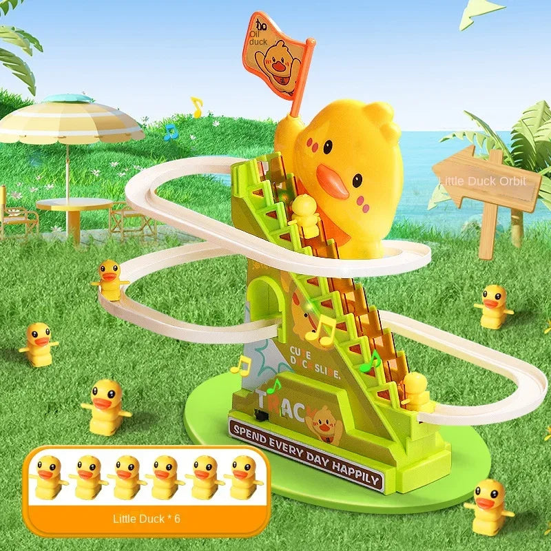 Stair Climbing Ducks Toy with Flashing Lights & Music - BIG FRENCHIES