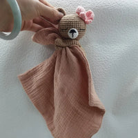 Baby Bib with Sleeping Animals Rattle