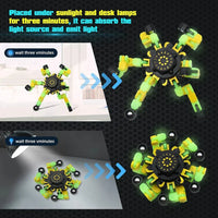 4PCS Glow-in-the-Dark Fidget Spinners – Deformable Robot Sensory Toys for Kids & Adults | Stress Relief Fingertip Gyro Party Favors