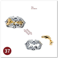 MEACAOFG Classic IQ Metal Brain Teaser 3D Alloy Box Kong Ming Lock Puzzles Magic Baffling Puzzle Game Toys for Children Adults Funny Gift - BIG FRENCHIES