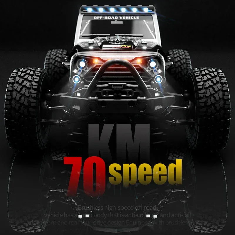 16103PRO 2.4GHz RC Car 70KM/H: Brushless 1:16 4WD Off-Road Vehicle with LED - BIG FRENCHIES