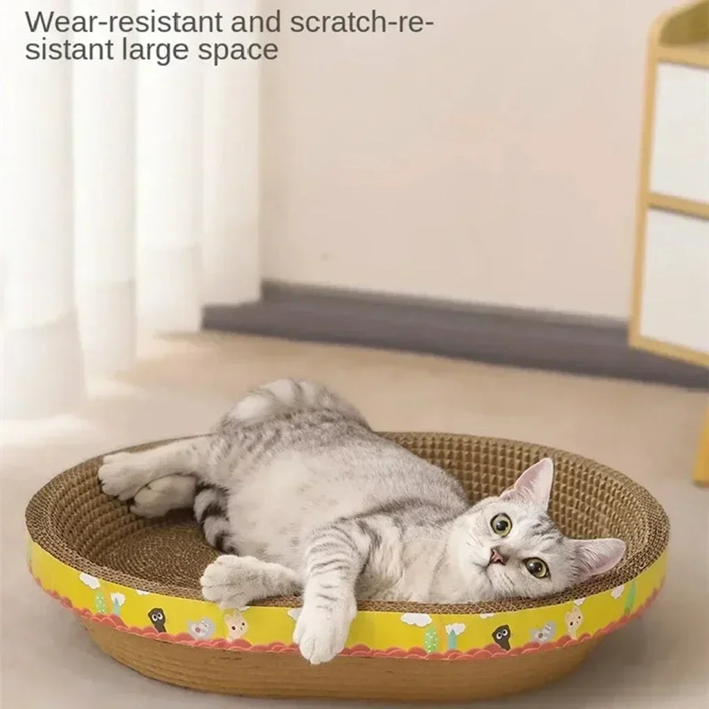 Oval Cat Scratch Board – Cat Scratcher and Bed - BIG FRENCHIES
