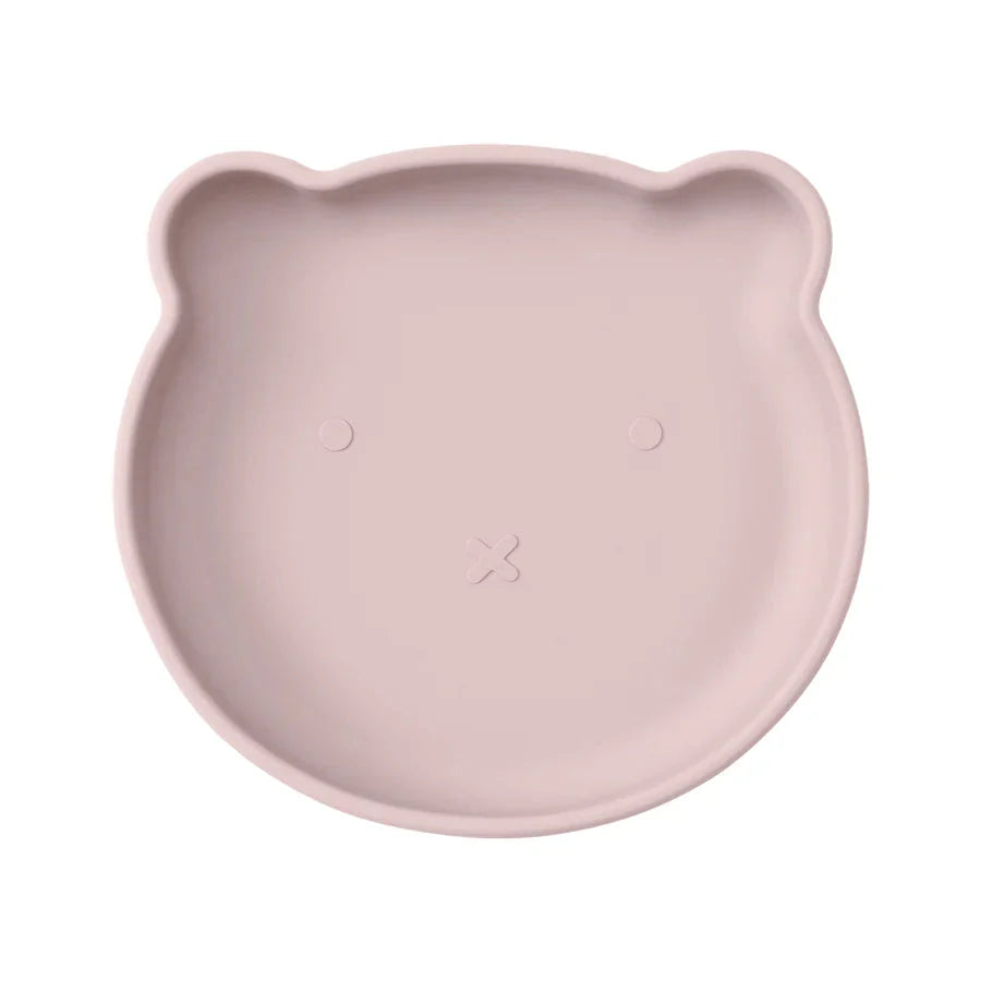 Silicone Baby Dishes Suction Plate Cartoon Bear Shape Tableware