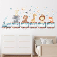 Watercolor Cartoon Animals Wall Stickers