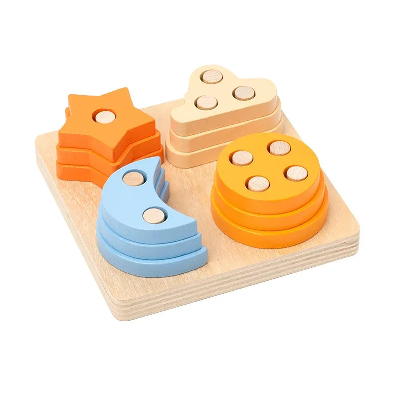 Montessori Wooden Building Blocks – Educational Color & Shape Toy - BIG FRENCHIES