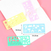 4PCS Kids Drawing Toys Painting Template Board Plastic Ruler Art Craft Juguetes Learning Draw Educational Toys For Children Gift