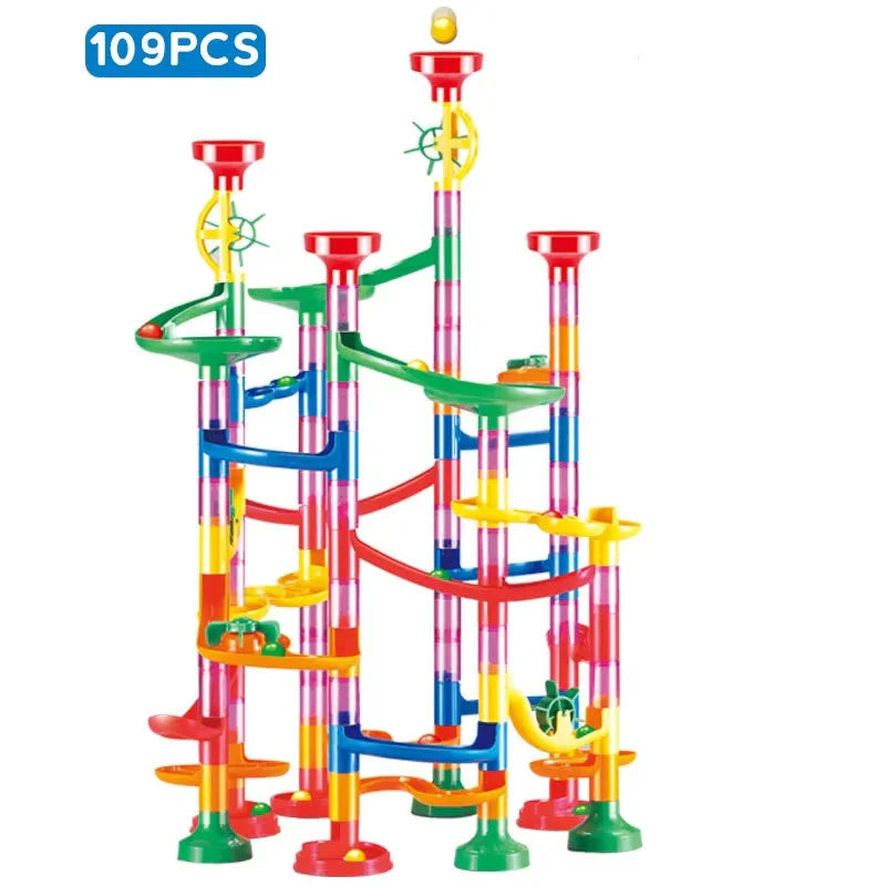 Marble Run Race Track Building Blocks 3D Maze Toy