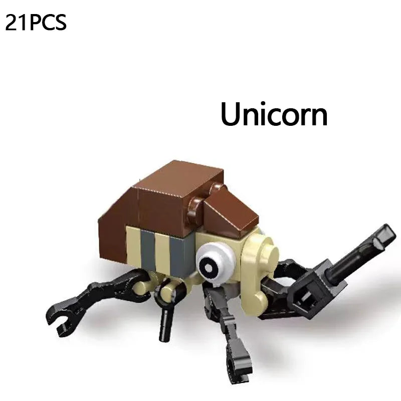 MEACAOFG Mini Insect Series Building Block Ladybug Dragonfly Butterfly Snail Wasp Mantis Beetle Bricks Toys Christmas Gifts For Children