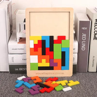 Wooden Blocks Puzzle Toy – Montessori 3D Tangram Brain Teasers - BIG FRENCHIES