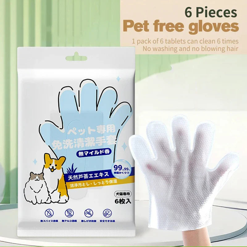 No-Rinse Cat Bath Wipes For Stress-Free Cleaning - 6Pcs - BIG FRENCHIES