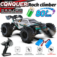 4WD RC Off-Road Car - 1:16 High-Speed Brushless Truck, 50-80KM/H, 4x4 Drift Racing Toy for Kids & Adults