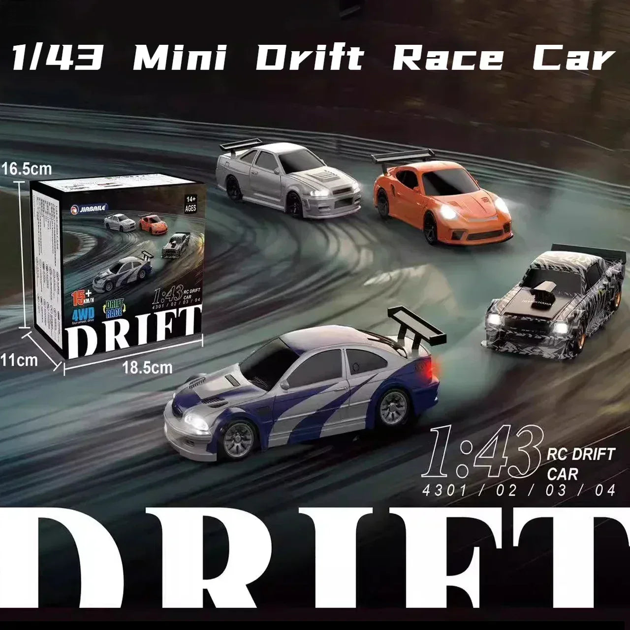 2.4G RC Drift Car 1/43 4WD Remote Control Mini Racing Car Toy - BIG FRENCHIES