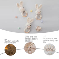 Baby Crochet Rattle Wooden Teether Toy BPA Free