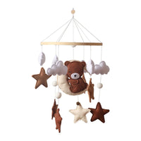 Baby Wooden Bed Bell Cartoon Rabbit Mobile